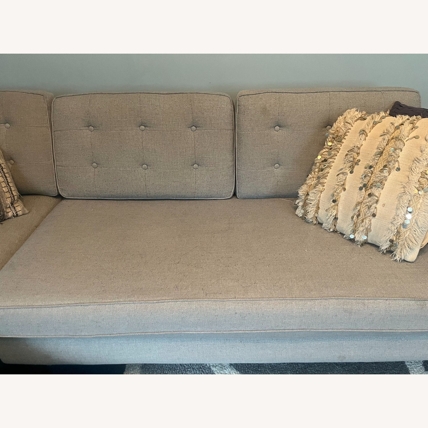 West Elm Drake Light Gray Fabric 2 Piece Sectional - image-3
