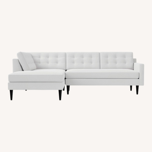 Used West Elm Drake Light Gray Fabric 2 Piece Sectional for sale on AptDeco