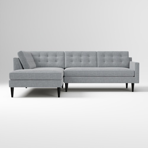 Used West Elm Drake Light Gray Fabric 2 Piece Sectional for sale on AptDeco