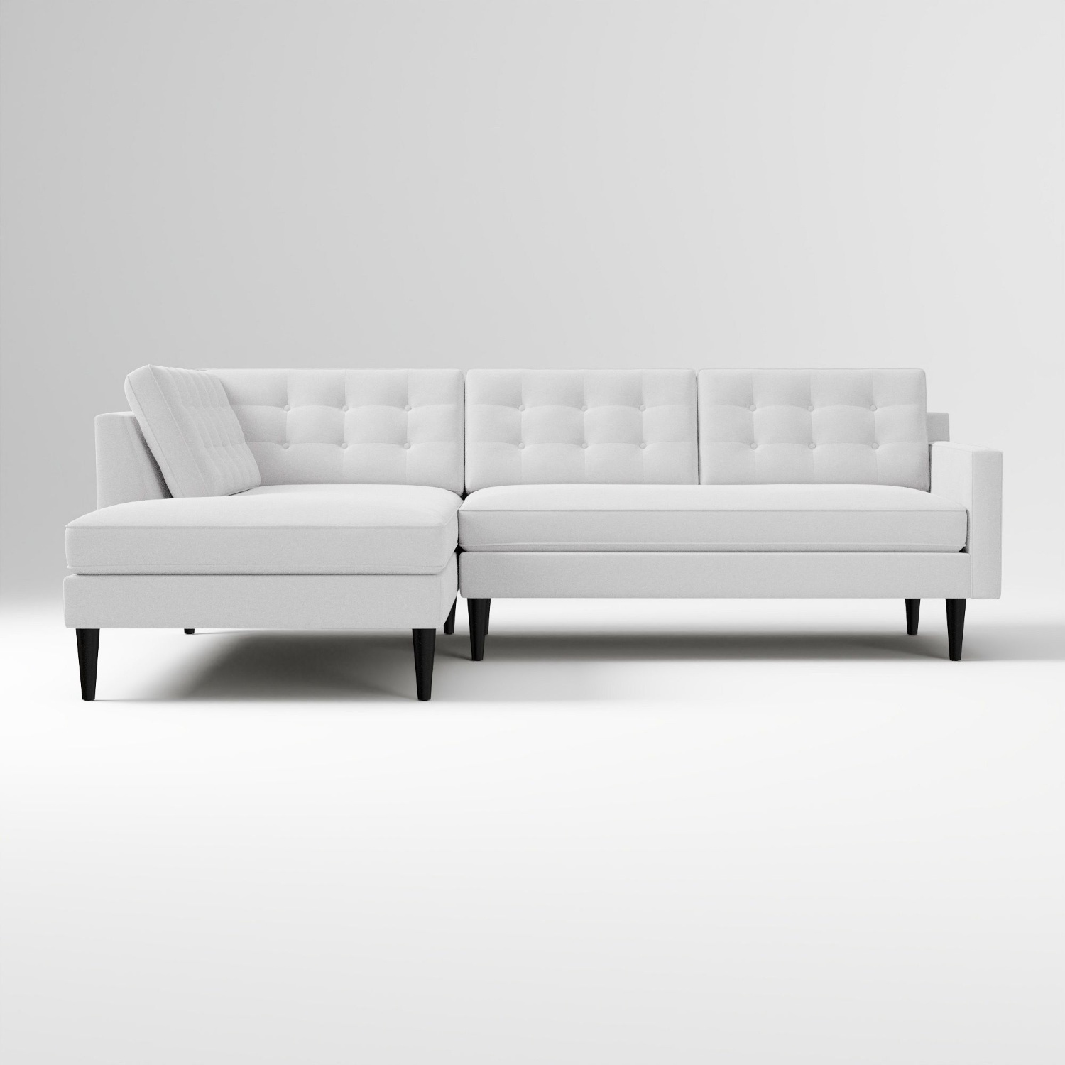 West Elm Drake Light Gray Fabric 2 Piece Sectional - image-5