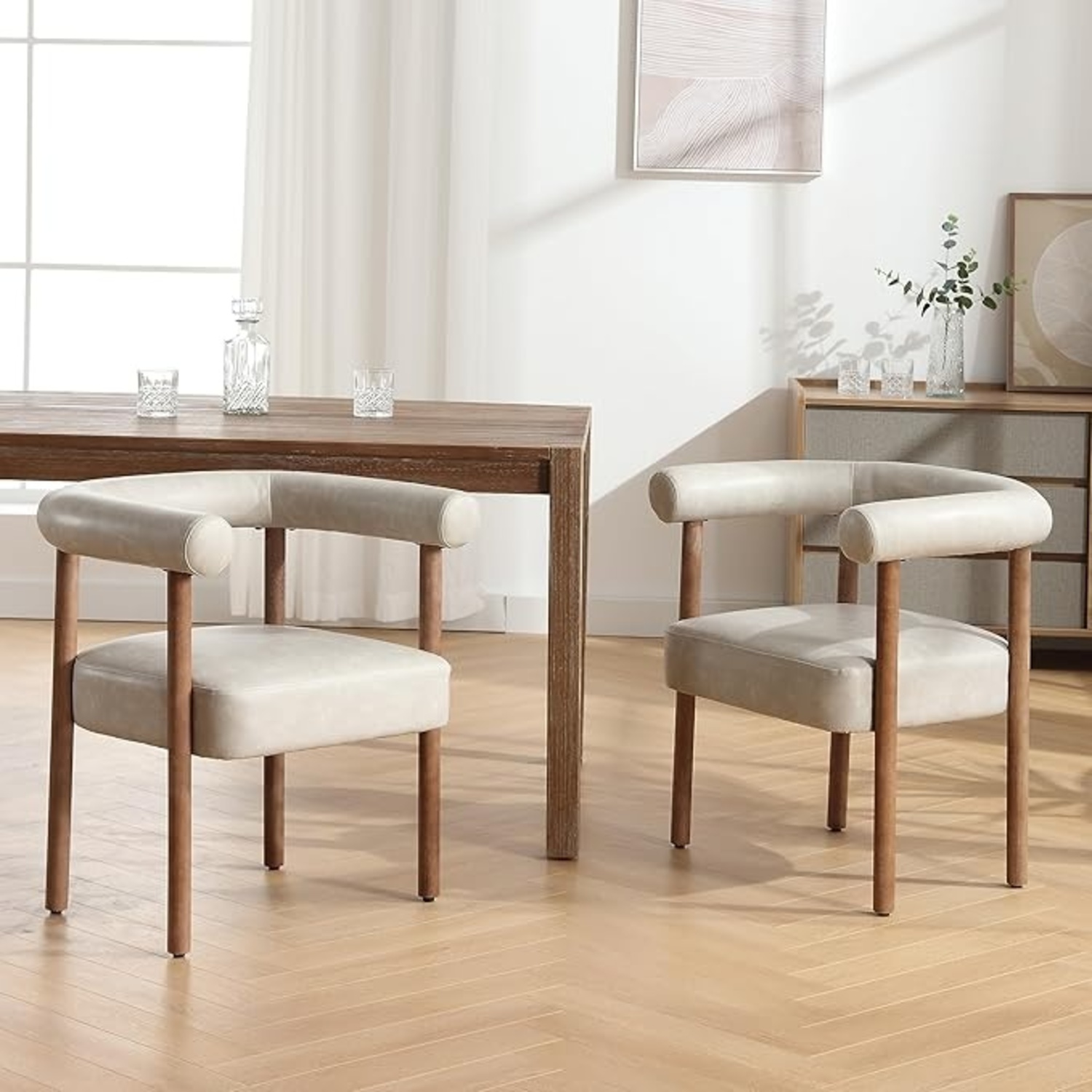 Amazon Modern Faux Leather Chairs - image-5