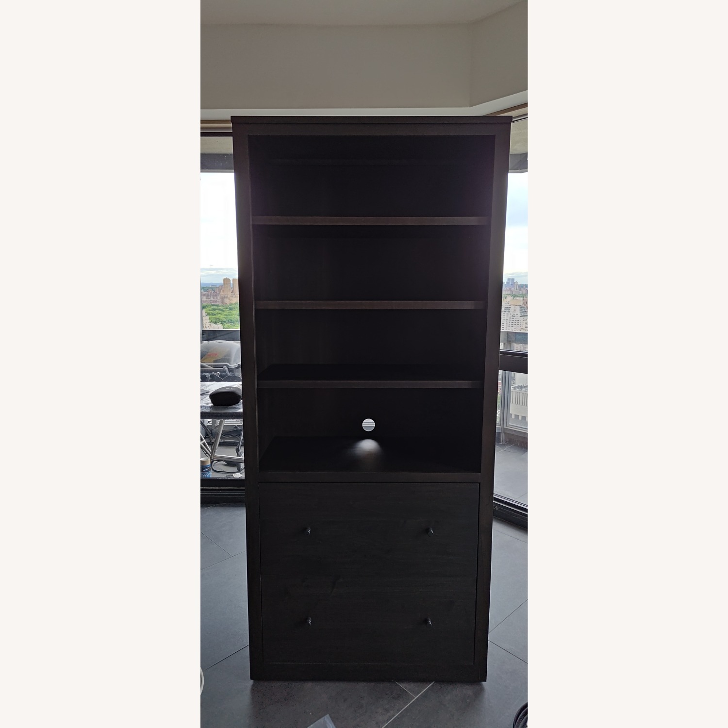 Room & Board Maple Charcoal Two-File Bookcase - image-1