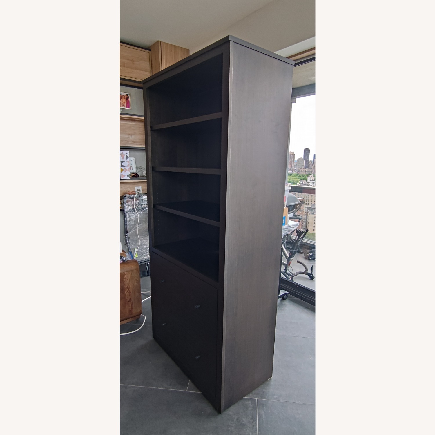 Room & Board Maple Charcoal Two-File Bookcase - image-3