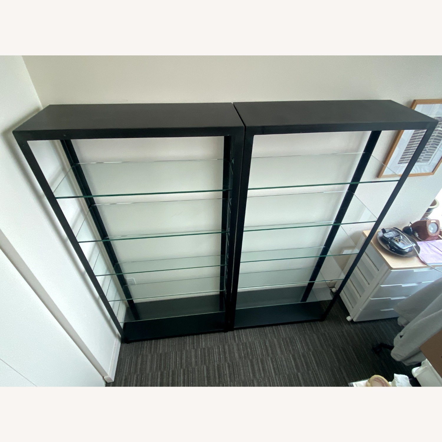 Room & Board Burton Black Metal/Glass Bookcases - image-4
