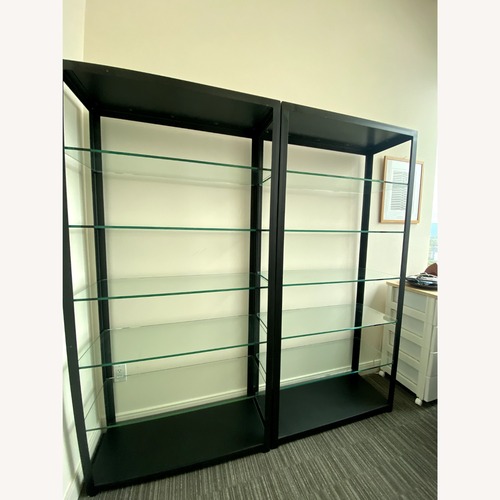 Used Room & Board Burton Black Metal/Glass Bookcases for sale on AptDeco