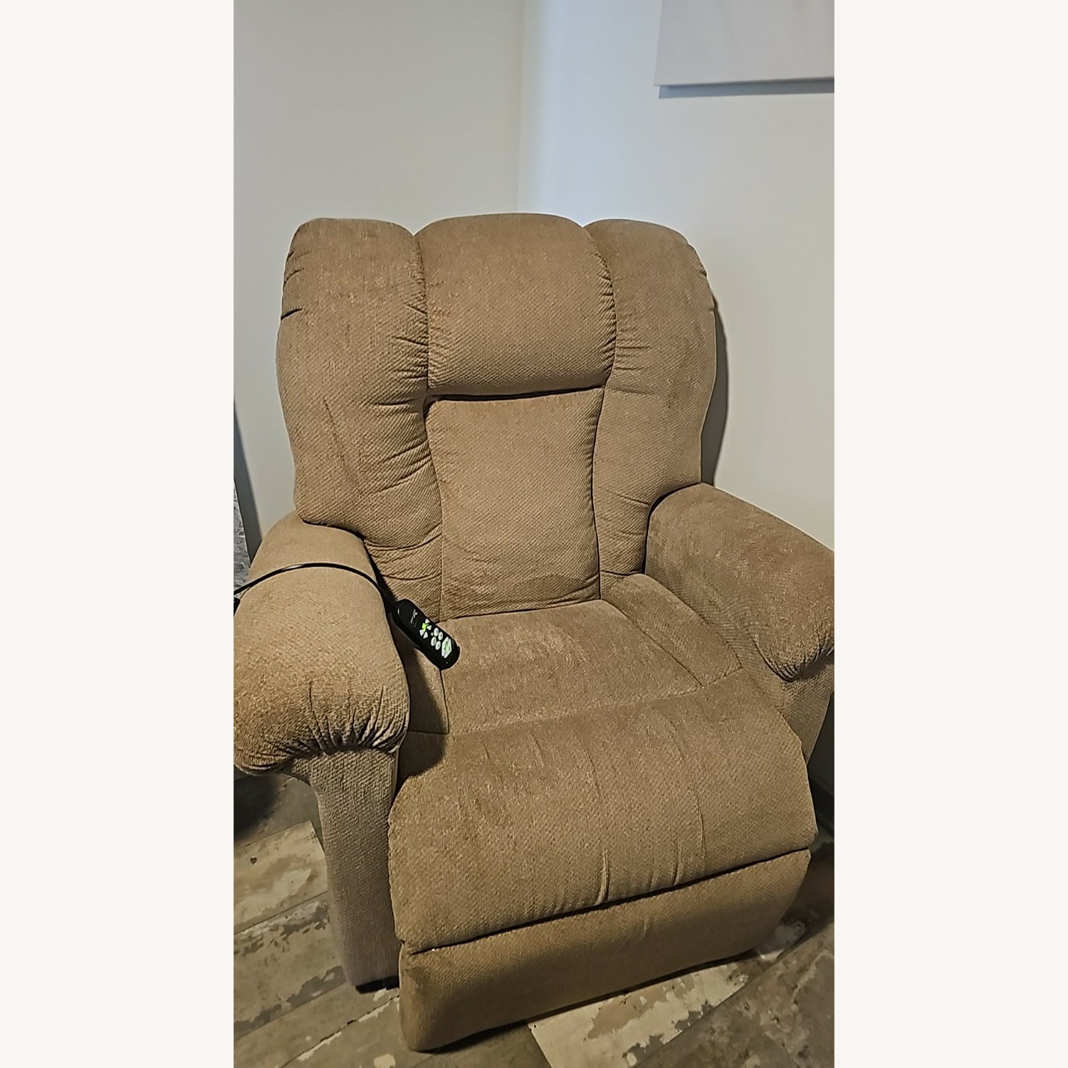 Light Brown Fabric Recliner - image-1