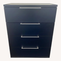 Black 4-Drawer Wood Chest