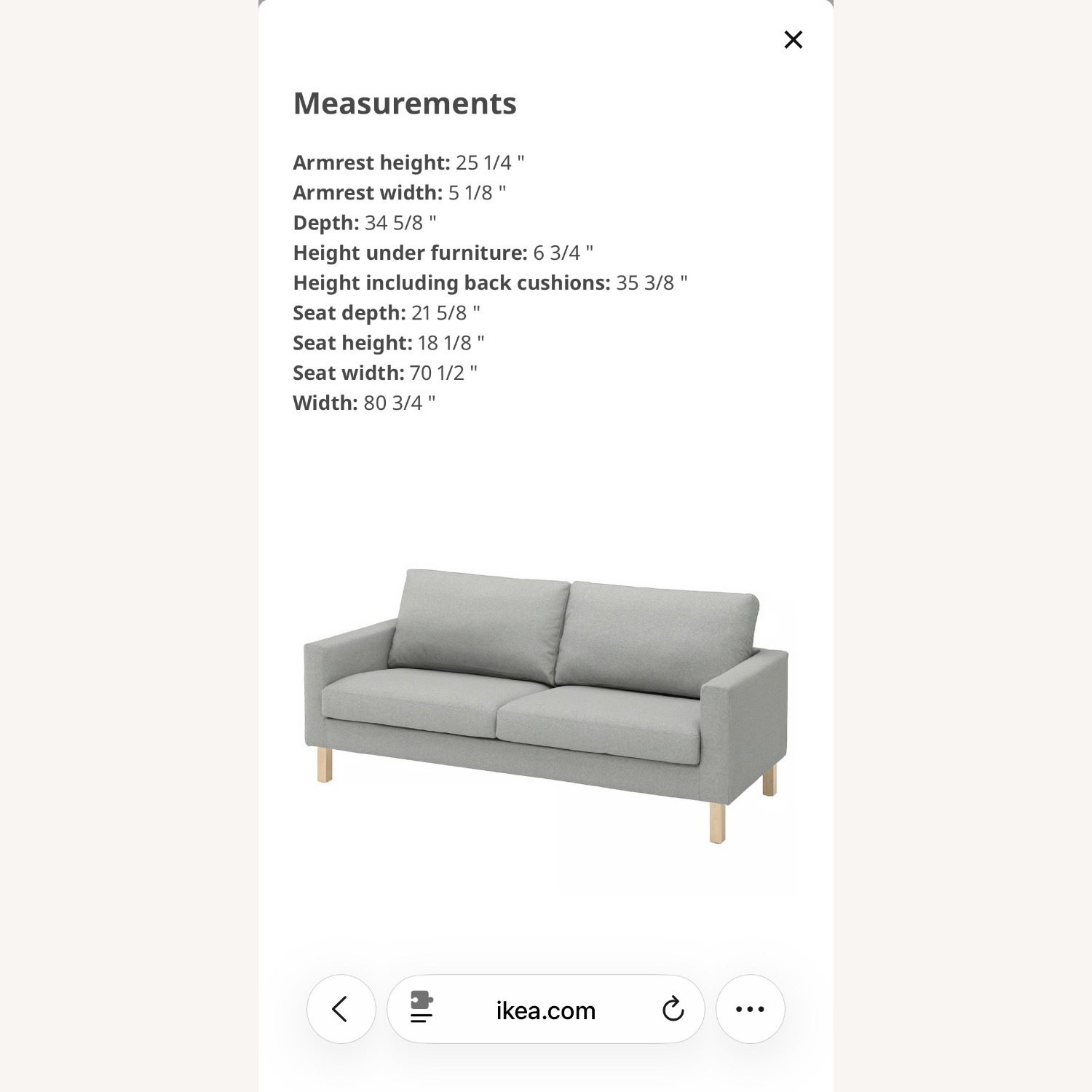 IKEA Dark Gray Fabric 3+ Seater Sofa - image-5