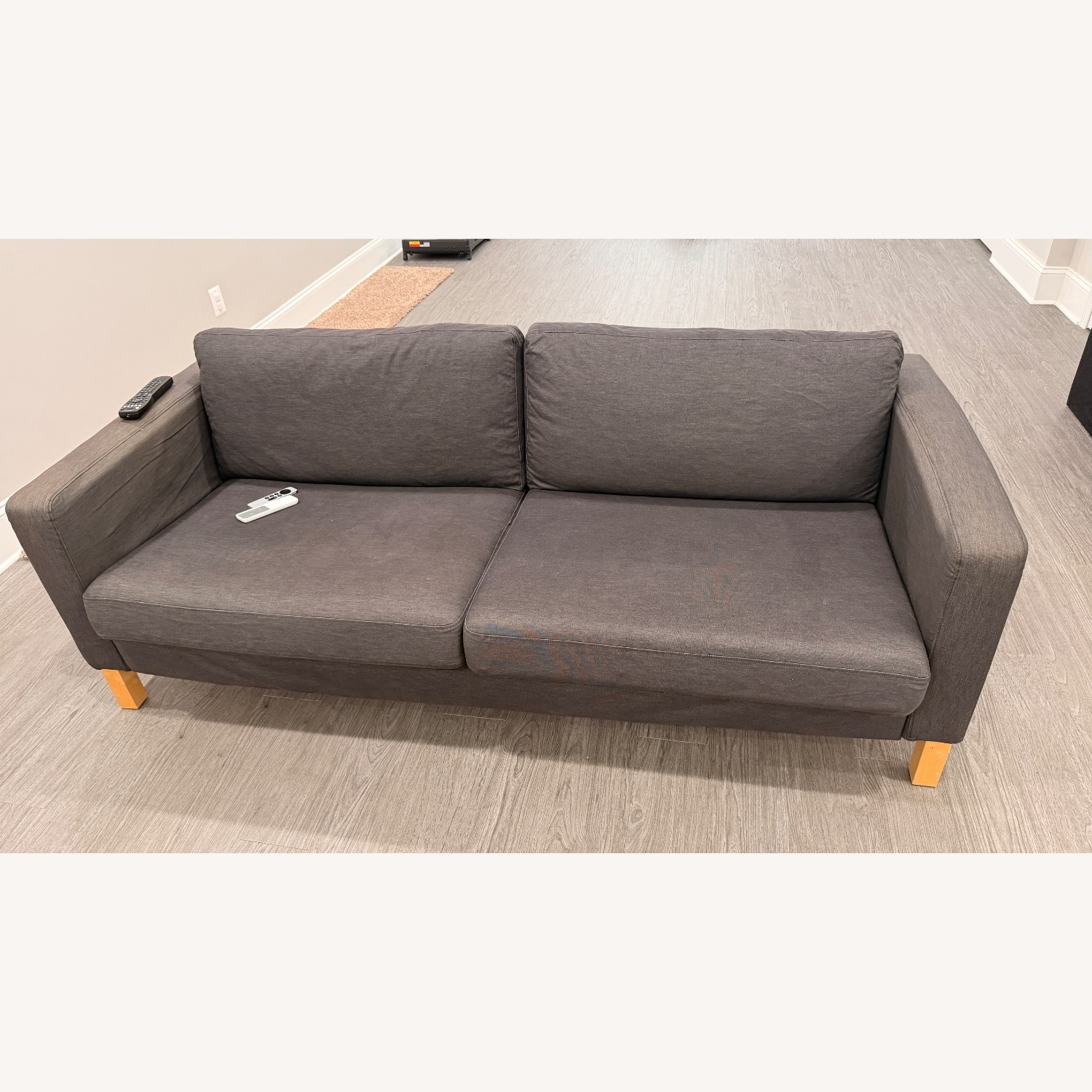 IKEA Dark Gray Fabric 3+ Seater Sofa - image-1
