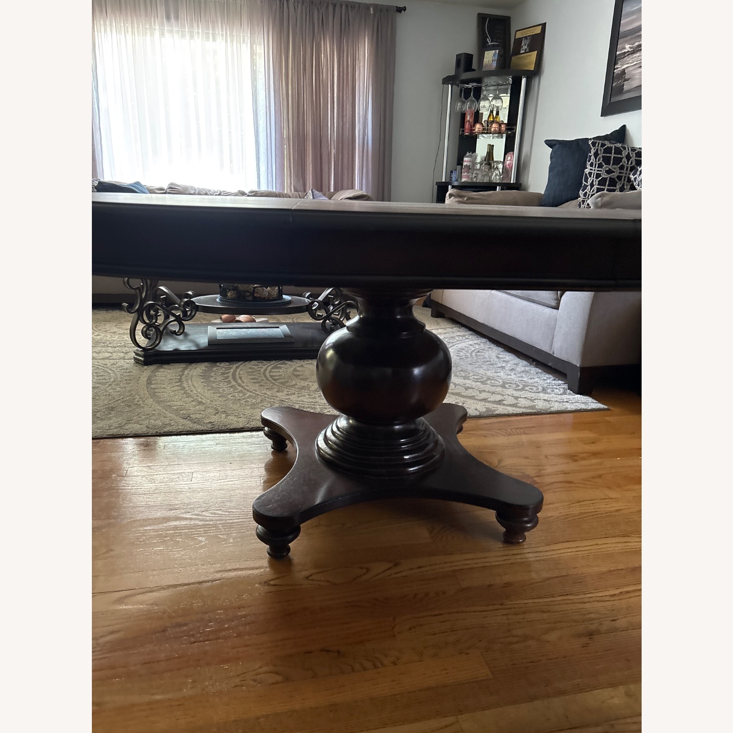 Dark Brown Wood Dining Table - image-3