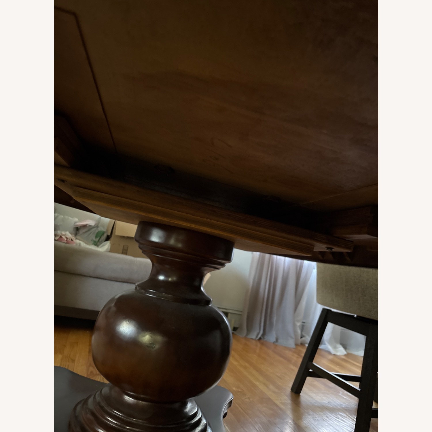 Dark Brown Wood Dining Table - image-6