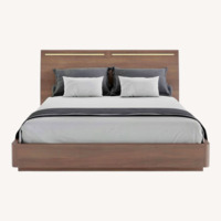 Lazzoni Tuta Bed Dark Brown Wood Queen Bed