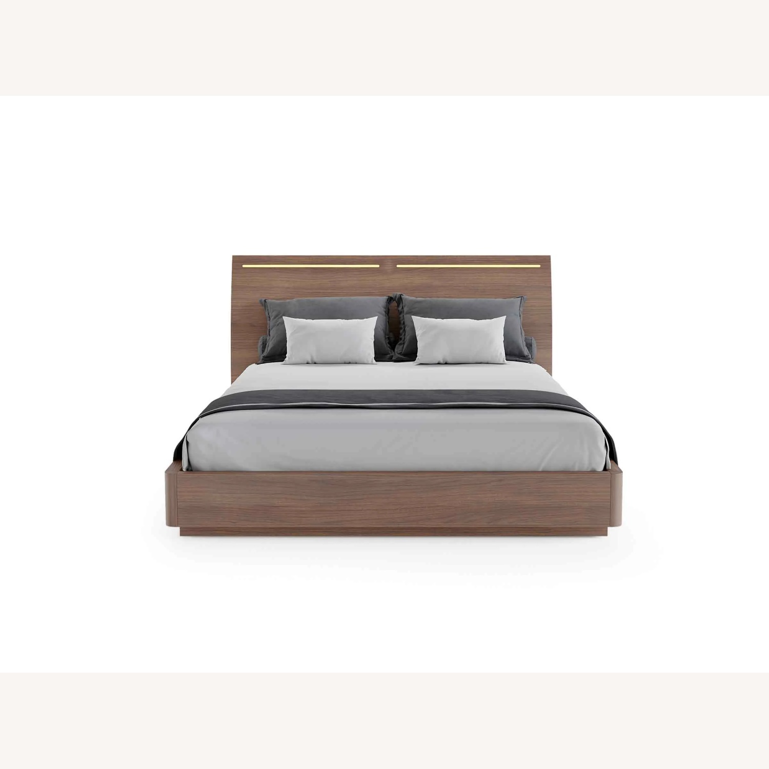 Lazzoni Tuta Bed Dark Brown Wood Queen Bed - image-6