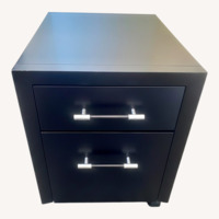 Black 2-Drawer Wood File Cabinet