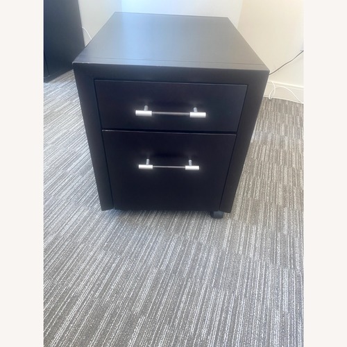Used Black 2-Drawer Wood File Cabinet for sale on AptDeco