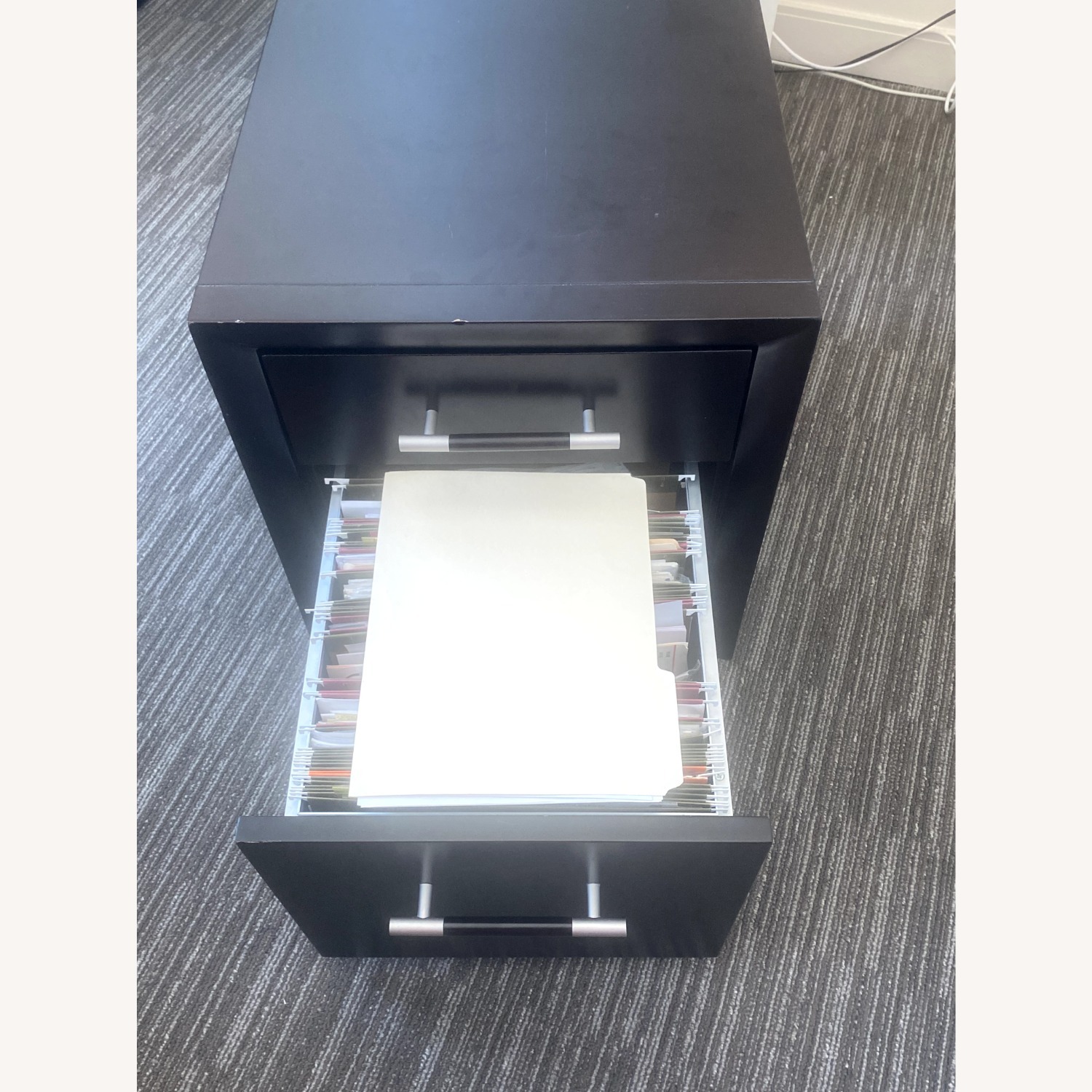 Black 2-Drawer Wood File Cabinet - image-2