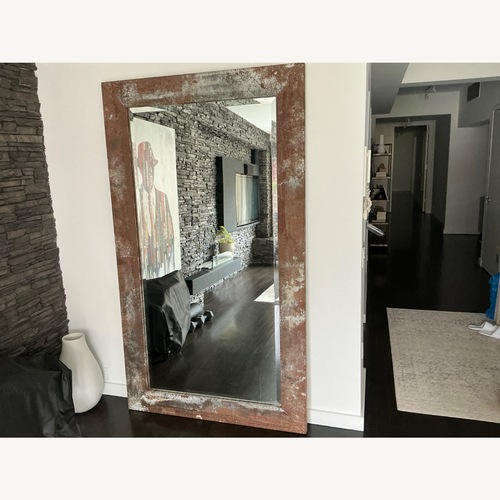 Used Arhaus Caspian Natural Metal Floor Mirror for sale on AptDeco