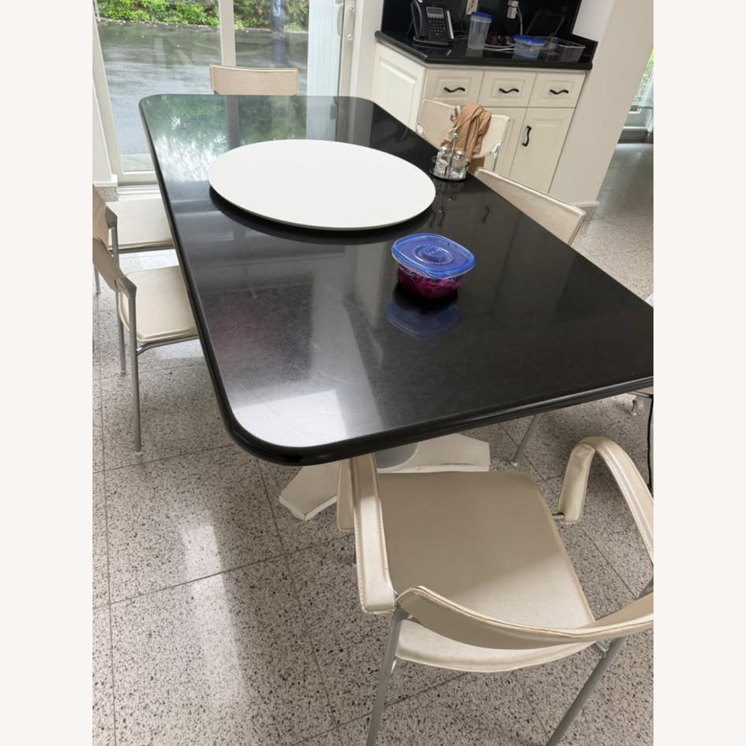 Vintage/Antique Black Marble Dining Table - image-2
