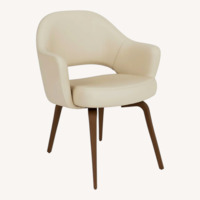 Design Within Reach Cream Leather Armchair