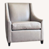 West Elm Sweep Light Gray Leather Armchair