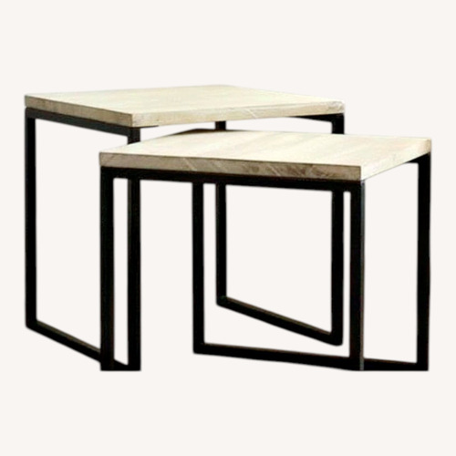 Used West Elm Box Frame Natural Wood Side Table for sale on AptDeco