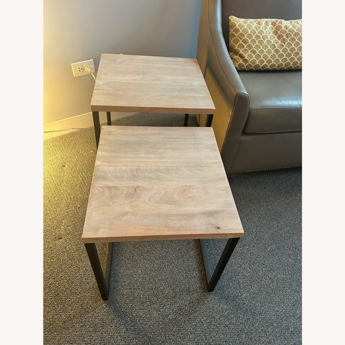 Used West Elm Box Frame Natural Wood Side Table for sale on AptDeco