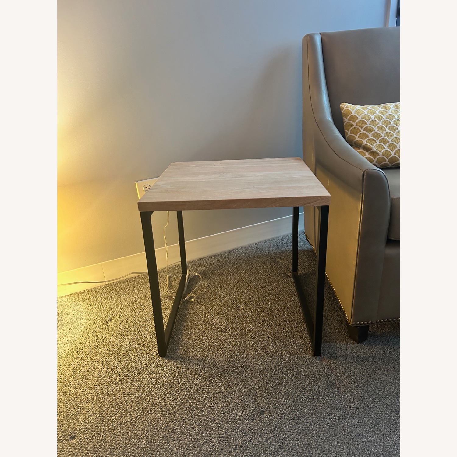 West Elm Box Frame Natural Wood Side Table - image-3