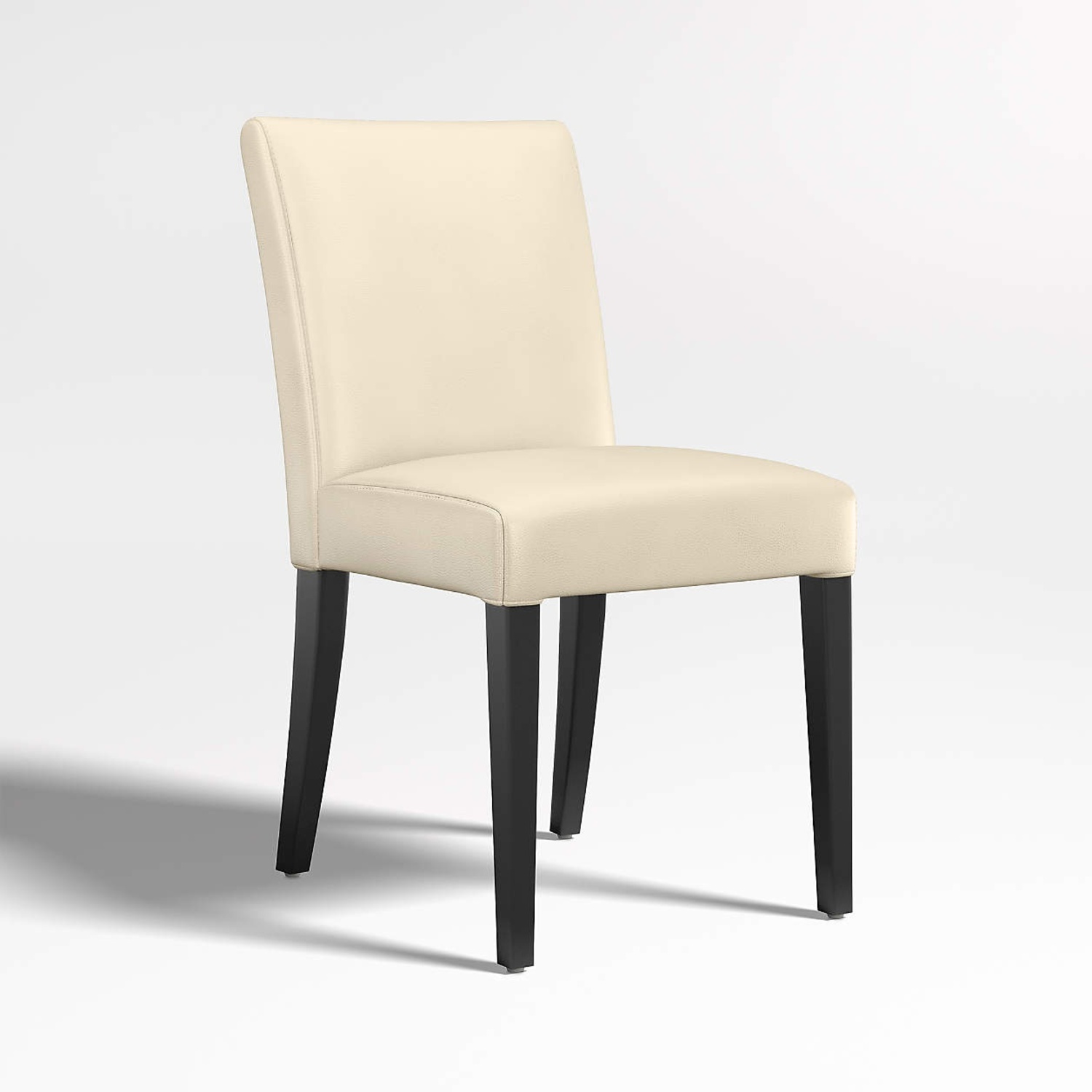 Crate & Barrel Lowe White Leather Dining Chairs - image-7