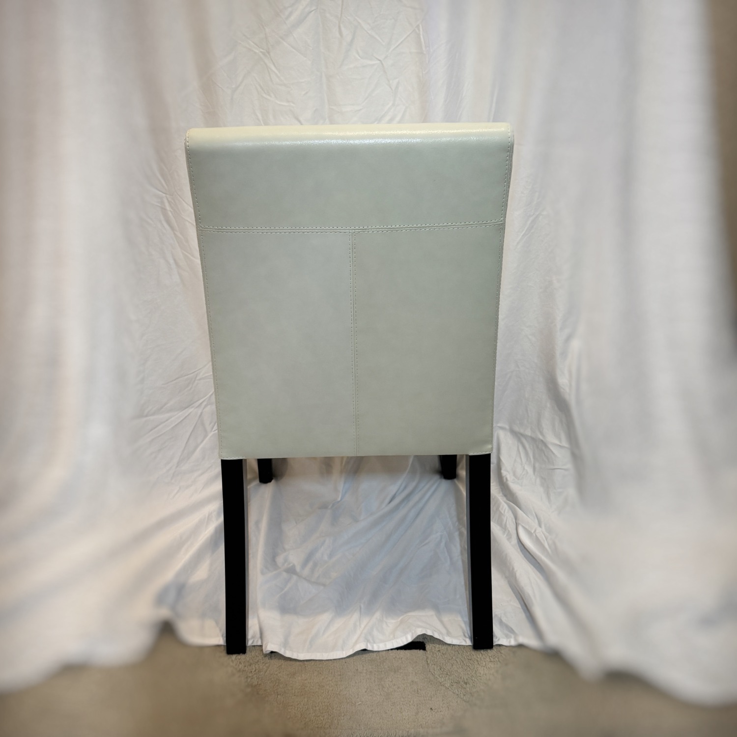 Crate & Barrel Lowe White Leather Dining Chairs - image-4