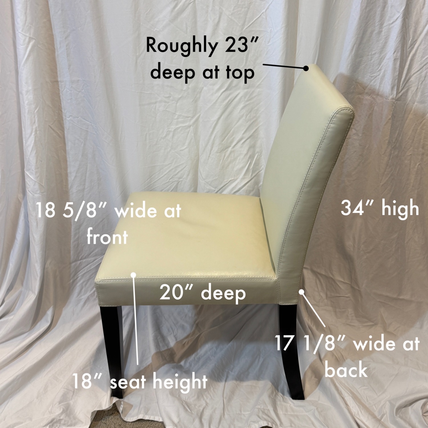 Crate & Barrel Lowe White Leather Dining Chairs - image-6