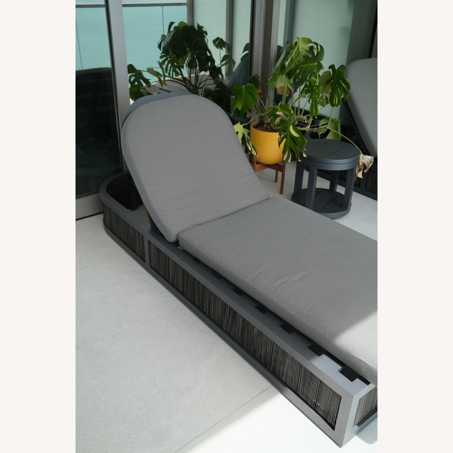 Restoration Hardware Dark Brown Wood Coffee Table + Pair of Chiase Lounges  - image-2