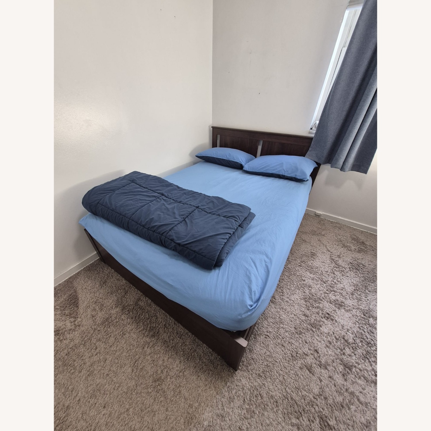 IKEA Songesand Dark Brown Wood Full Bed - image-1