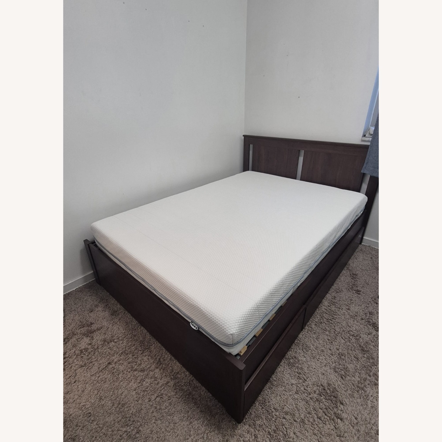 IKEA Songesand Dark Brown Wood Full Bed - image-2