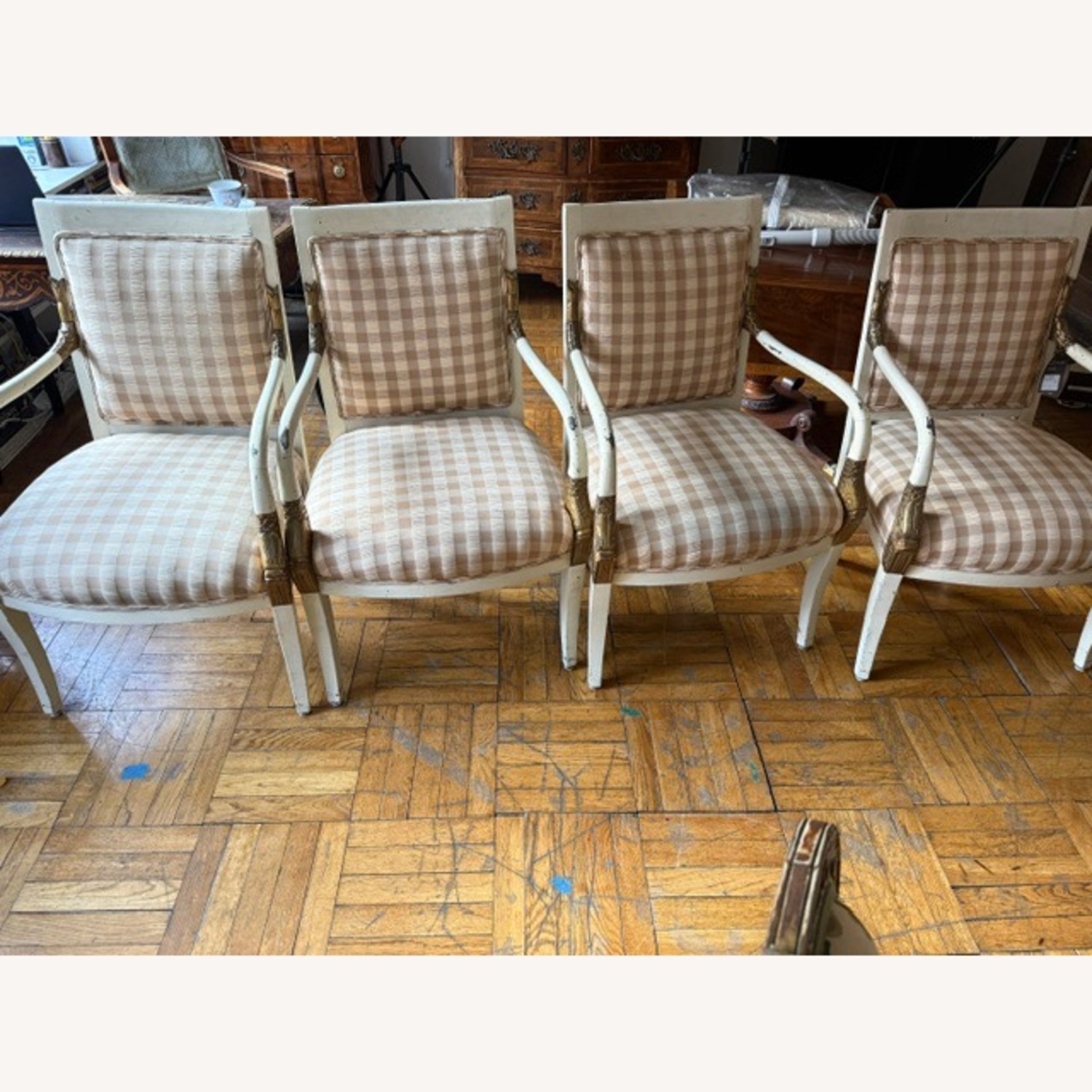 Four Chairs Wood Carved - image-1