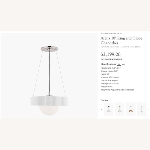 Used Visual Comfort Arena 18" Ring and Globe Chandelier for sale on AptDeco