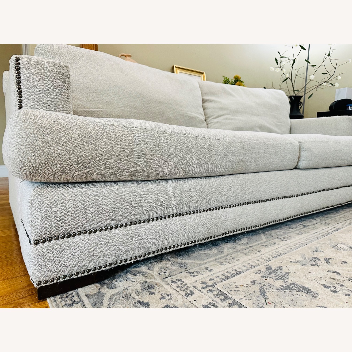 Jordan's Furniture White Fabric 3+ Seater Sofa - image-8