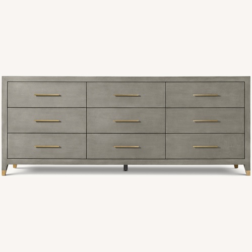 Used Restoration Hardware Graydon Shagreen 9-Drawer Dresser in Fog for sale on AptDeco