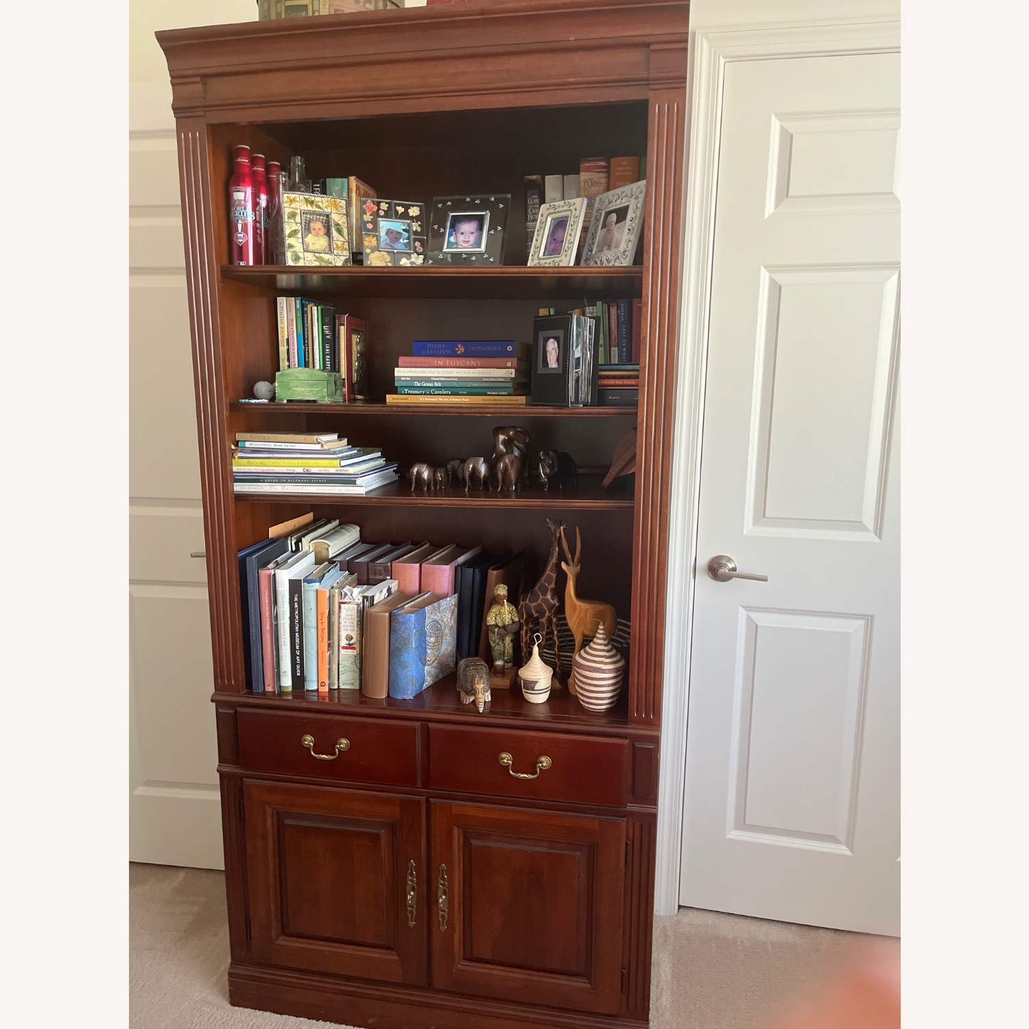 Dark Brown Wood Bookcase - image-1