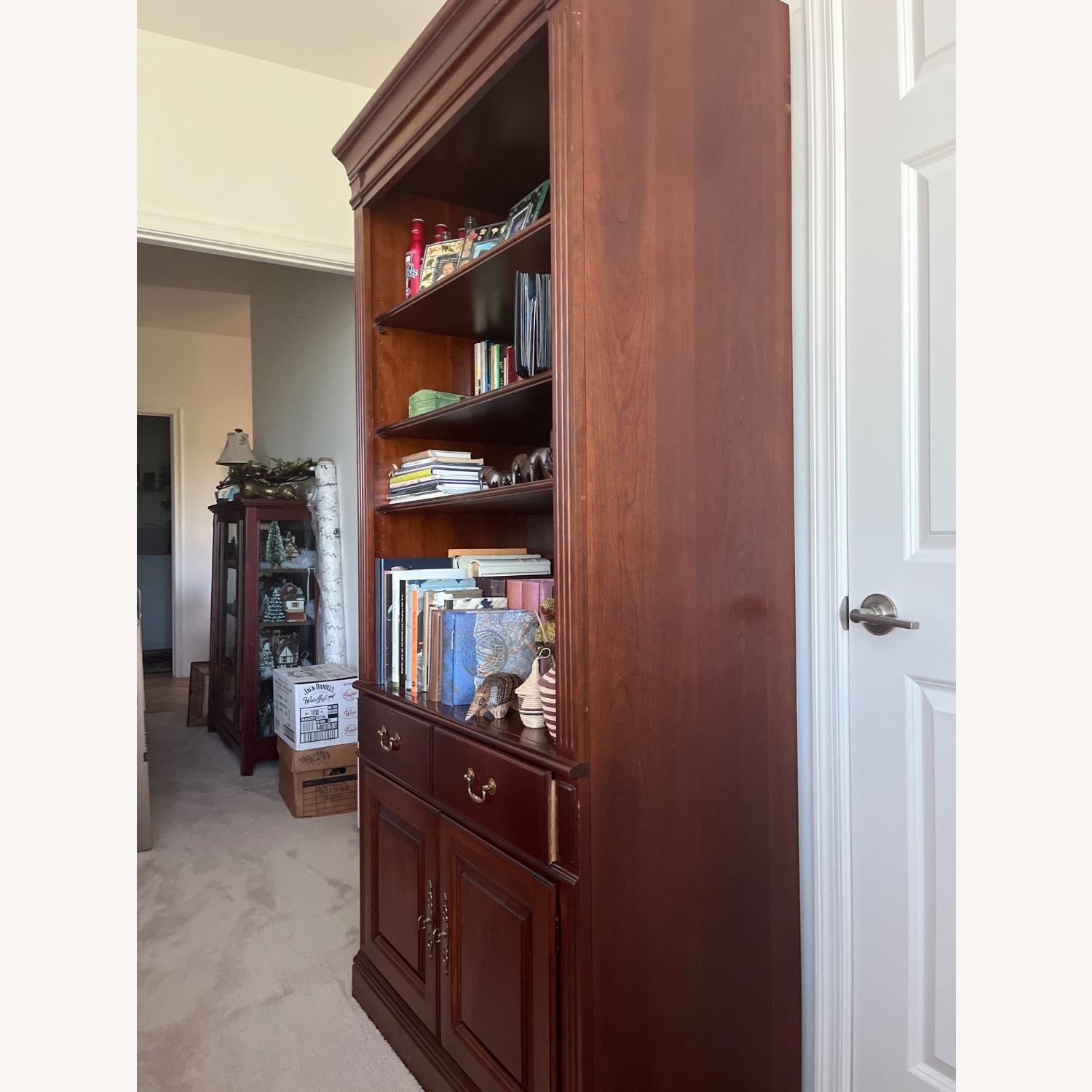 Dark Brown Wood Bookcase - image-5