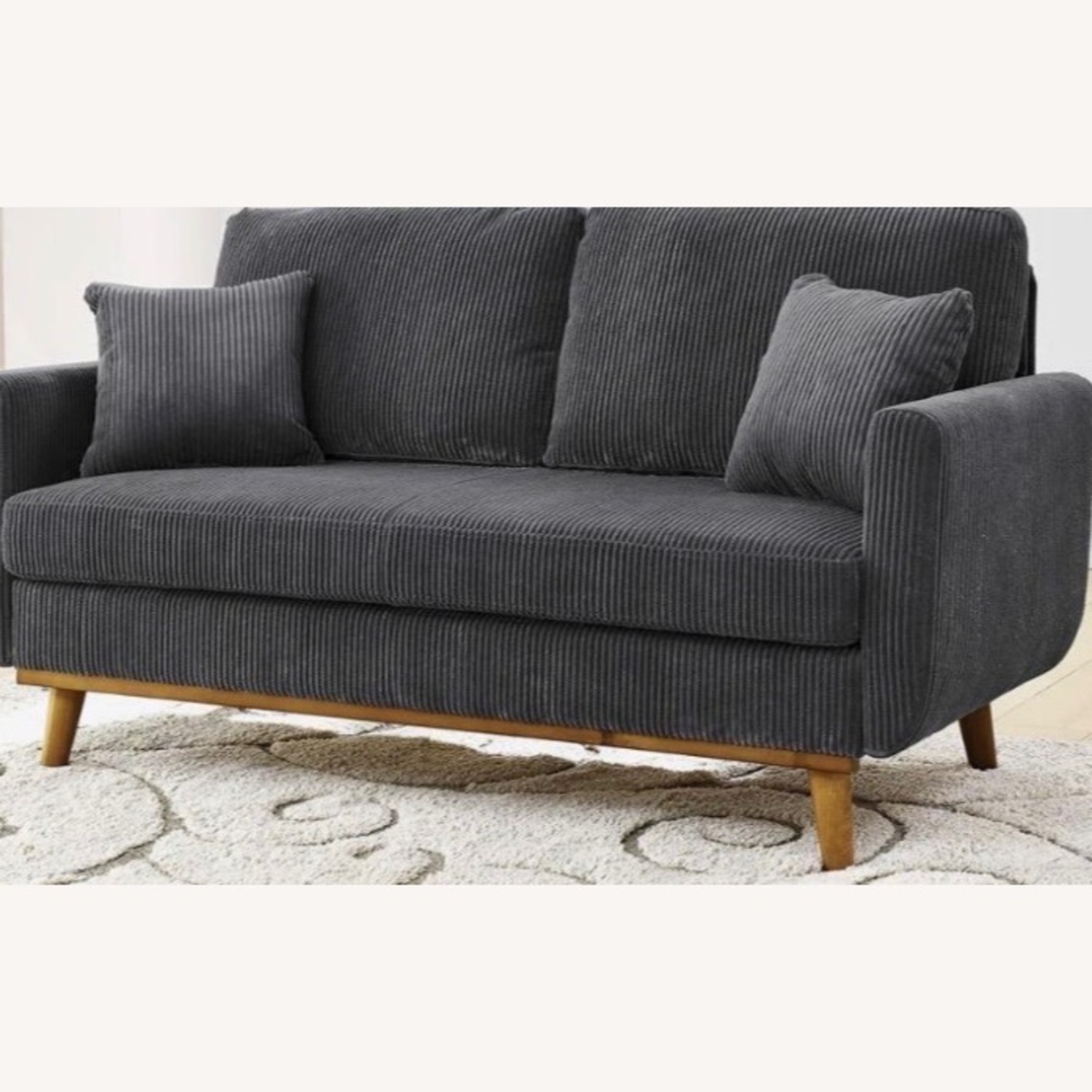 Wayfair Artina Dark Gray Fabric 2 Seater Sofa - image-4