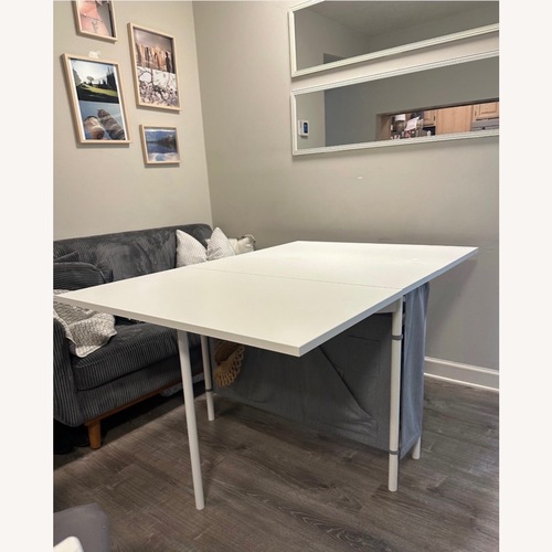 Used IKEA Kalhall White Wood Dining Table for sale on AptDeco