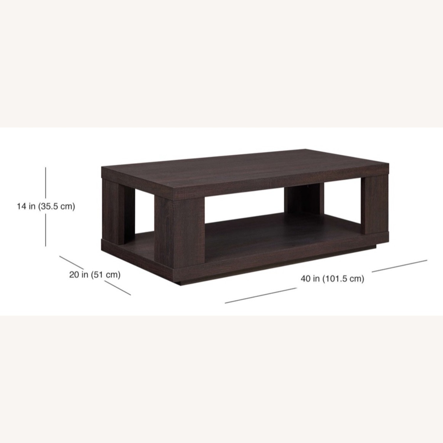 Better Homes and Garden Coffee Table with Lower Shelf Espresso - image-1