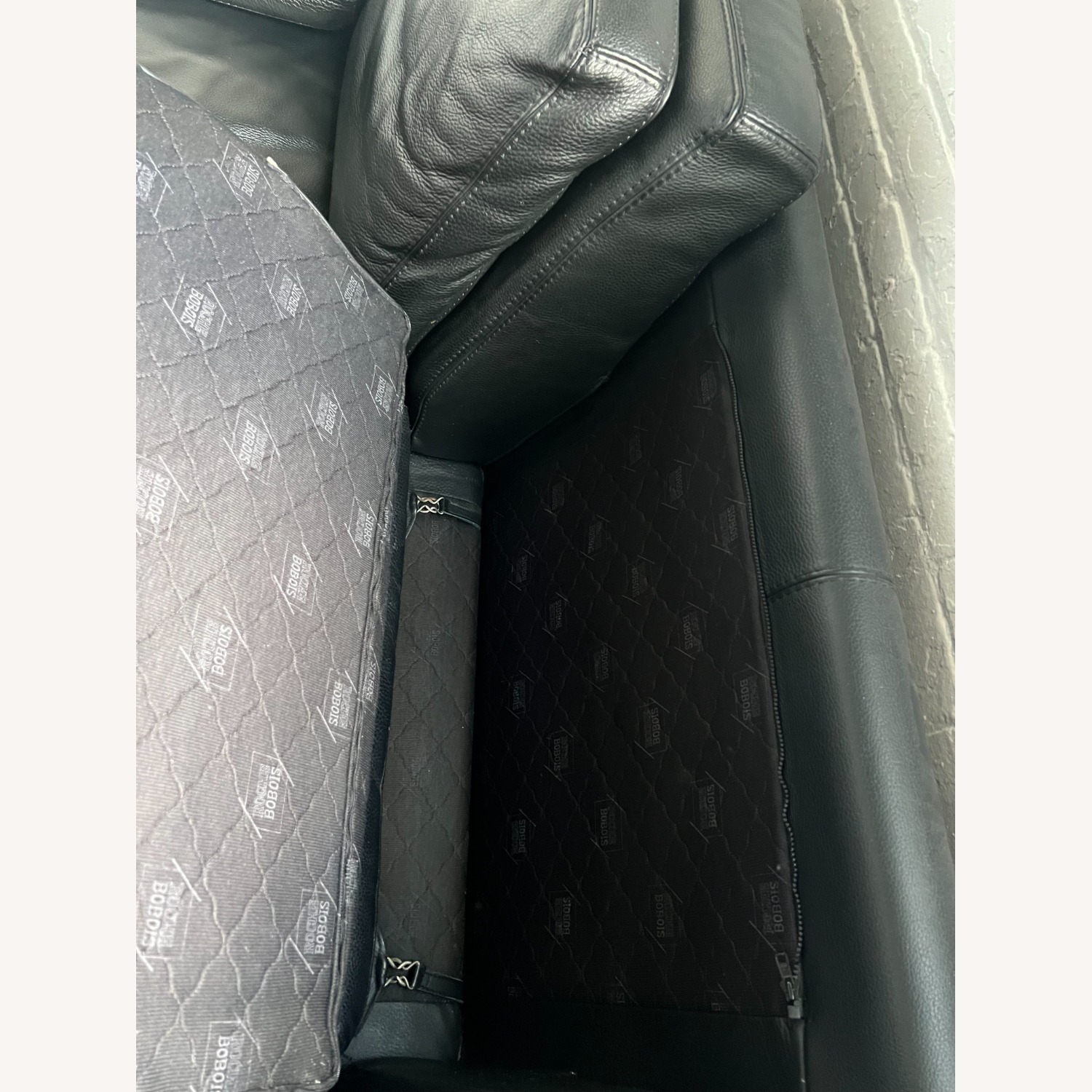 Roche Bobois Black Leather 3+ Seater Sofa - image-5