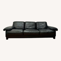 Roche Bobois Black Leather 3+ Seater Sofa