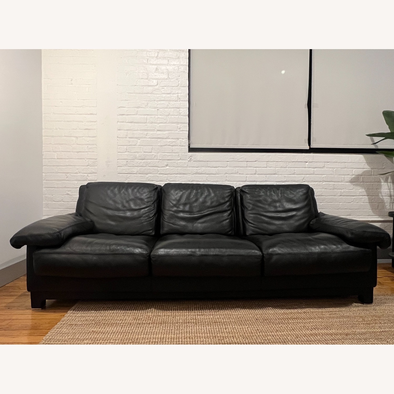 Roche Bobois Black Leather 3+ Seater Sofa - image-6