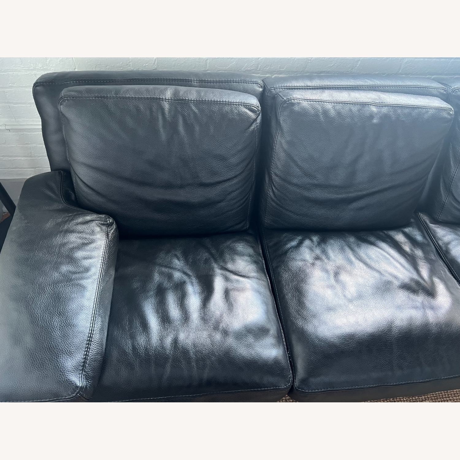 Roche Bobois Black Leather 3+ Seater Sofa - image-8