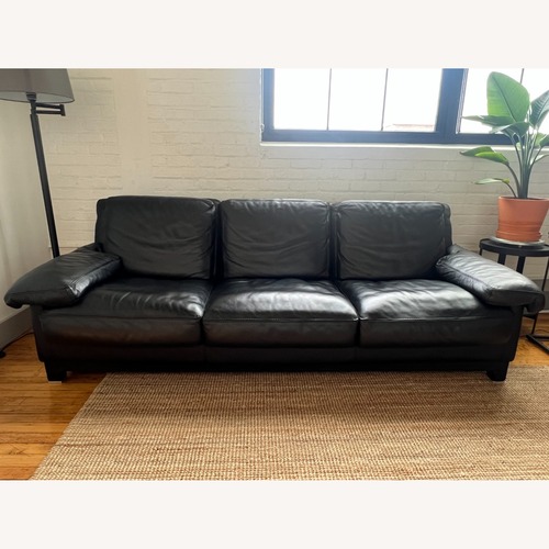 Used Roche Bobois Black Leather 3+ Seater Sofa for sale on AptDeco