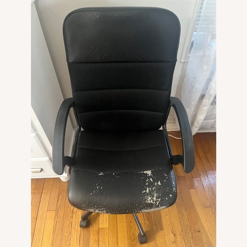 Used IKEA RENBERGET Black Leather Office Chair for sale on AptDeco