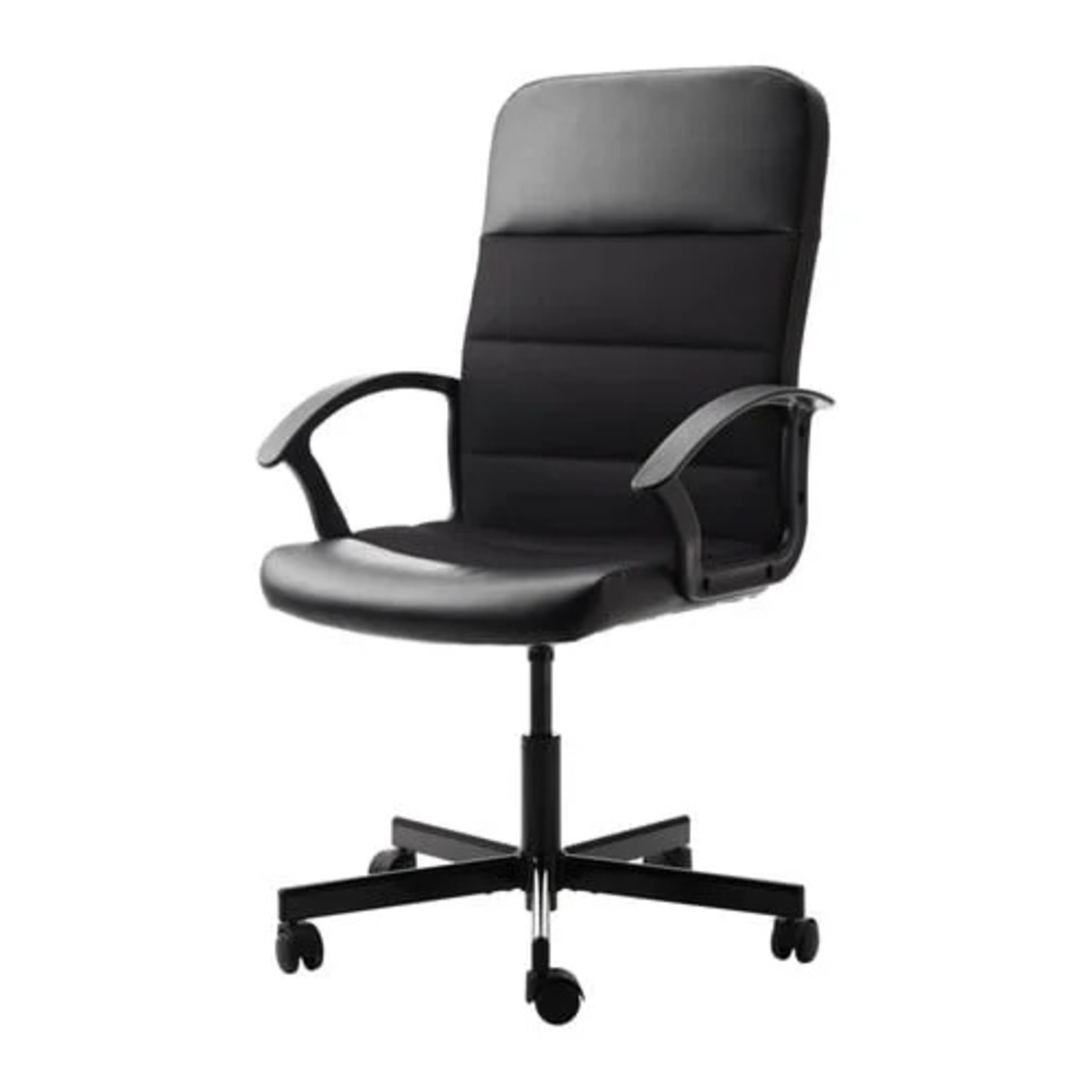 IKEA RENBERGET Black Leather Office Chair - image-4