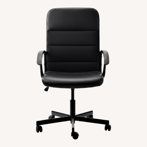 Used IKEA RENBERGET Black Leather Office Chair for sale on AptDeco